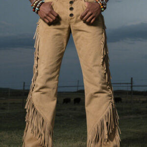 Men's Western Style Fringe Design Cotton Pants